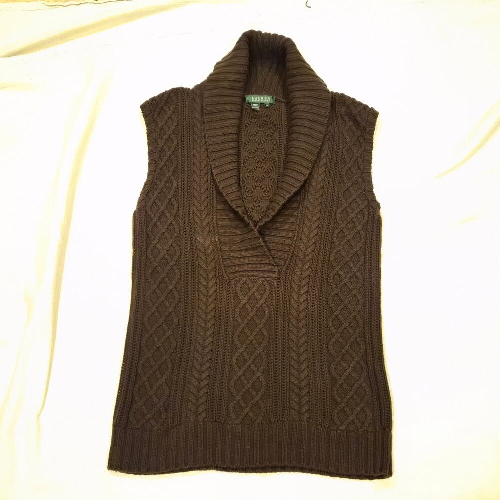 Brown RL vest top